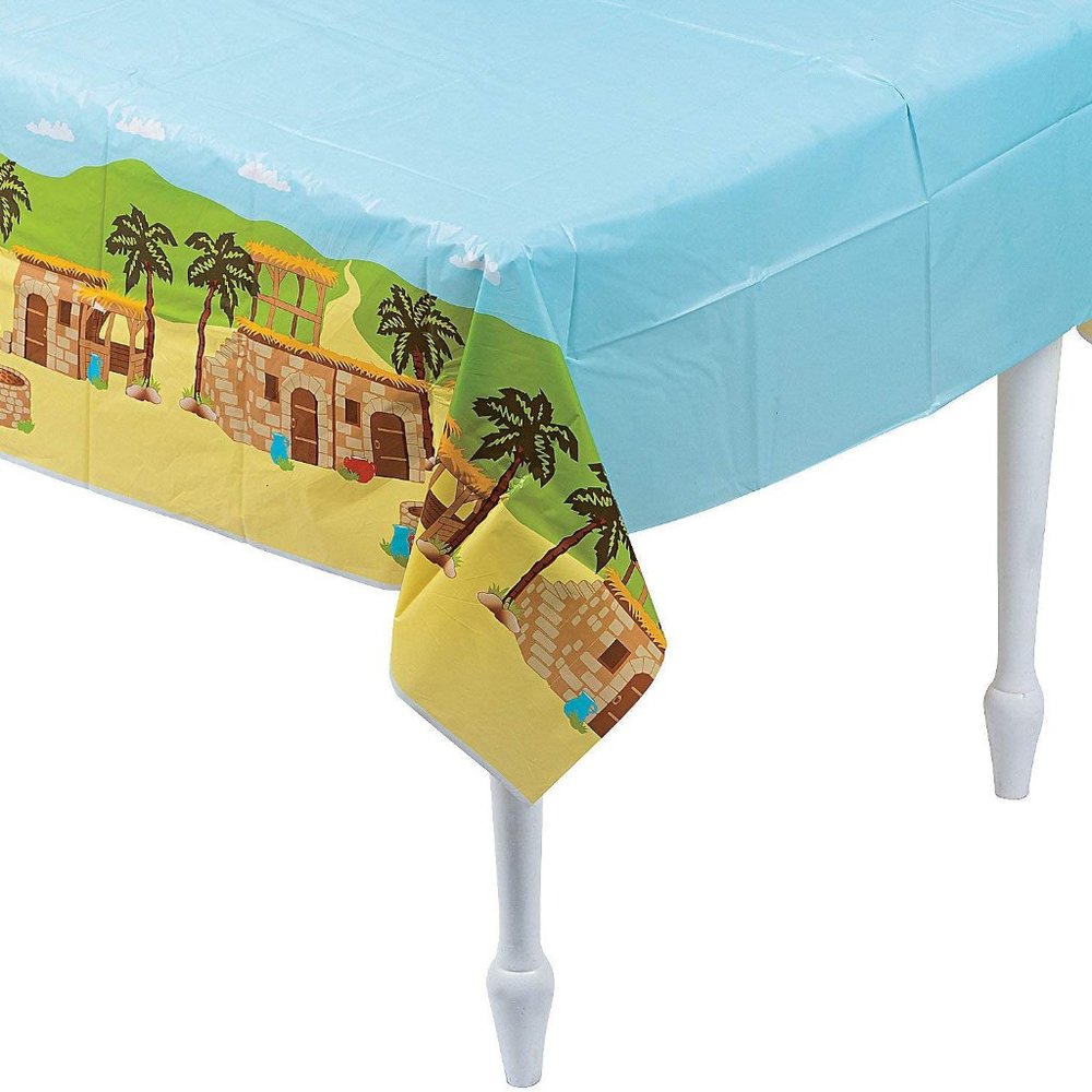 NWT Holiday Nazareth Plastic Tablecloth 54" X108"